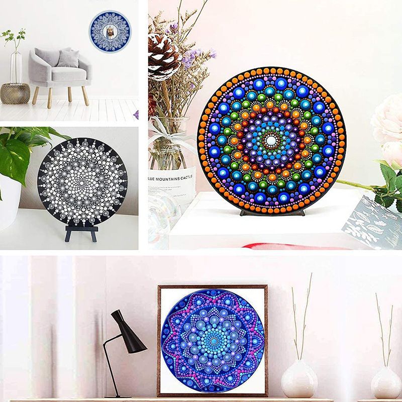 8 Pcs Round Drawing Cardboard Art Drawing Paperboard Portable Drawing Board Paint Holder Tray Oil Drawing Tablets