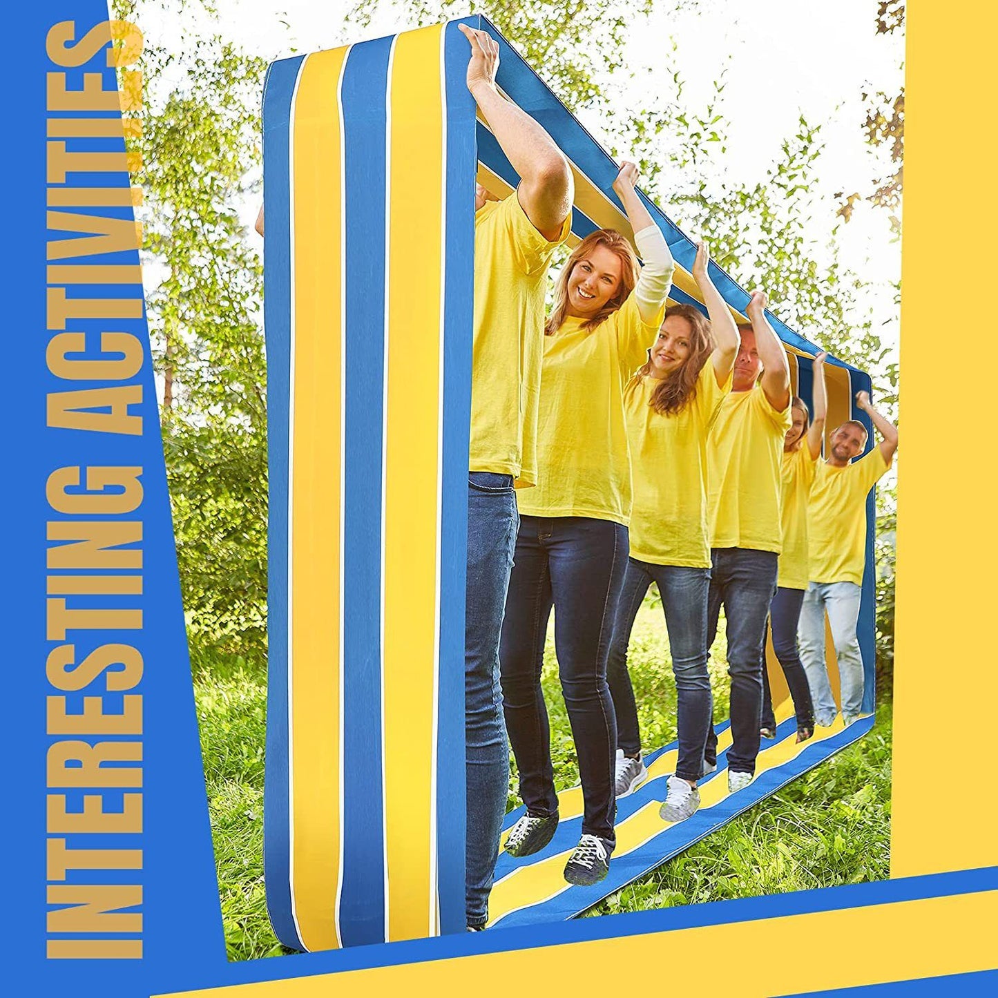 Teamwork Games Group Learning Activity Carnival Team Building Games Fun Playing Run Mat for Kids Teens Adults Family Field Day