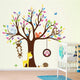 Cartoon Animal Monkey Owl Tree Wallpaper Wall Stickers for Home/Kids Room/Children Bedroom/Kindergarten Classroom Decoration