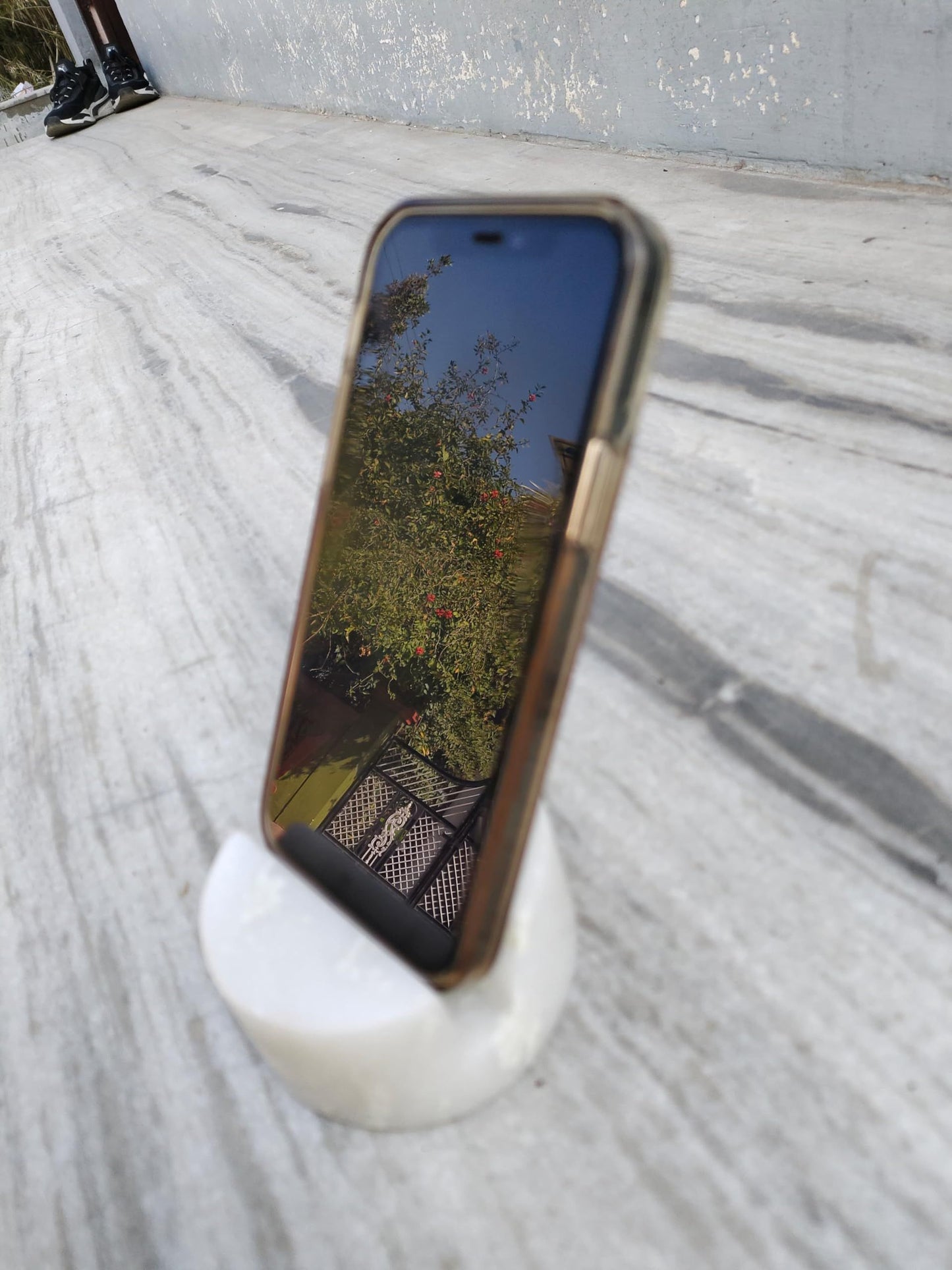 LuxurMarble Cell Phone Stand Holder for Cellphone Tablet Heavy Solid Real Stone Mobile Phone Stands