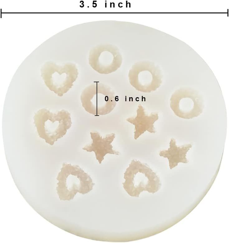 Candle Molds Silicone 2 Pack Fruit Loops Candy Molds Non-Stick (Round Star) Unique design to make chocolate, gummy candy mold