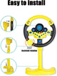 Steering Wheel Driving Toy, Simulated Steering Wheel for Kids, Electric Car Steering Wheel Toys, Copilots Simulated Toy (Yellow)