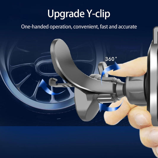 1Pc Black Car Vent Phone Mount, Round Air Outlet Phone Bracket Y-Shaped Mobile Holder Clip, Hands Free Cradle in Vehicle Car