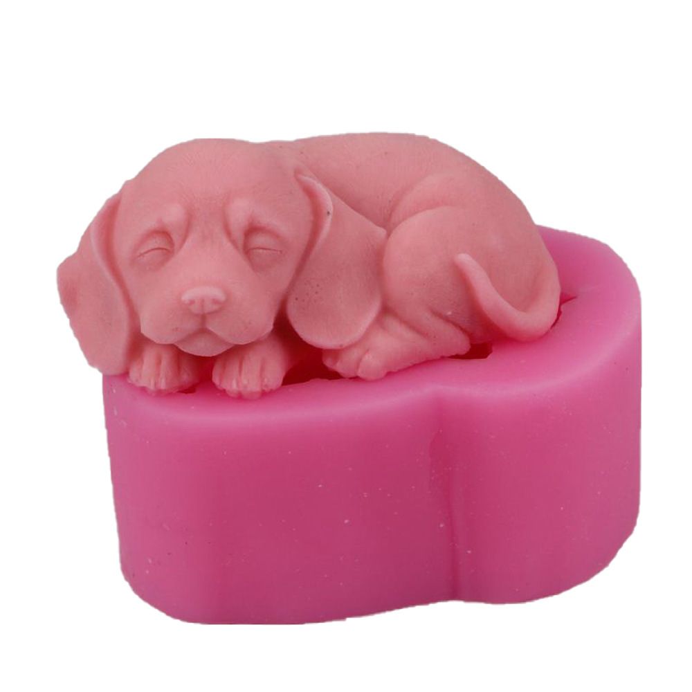 3D Dog Silicone Candle Molds Cute Puppy Soap Molds Chocolate Cake Baking Moulds Cake Dog Molds(1 Pcs)