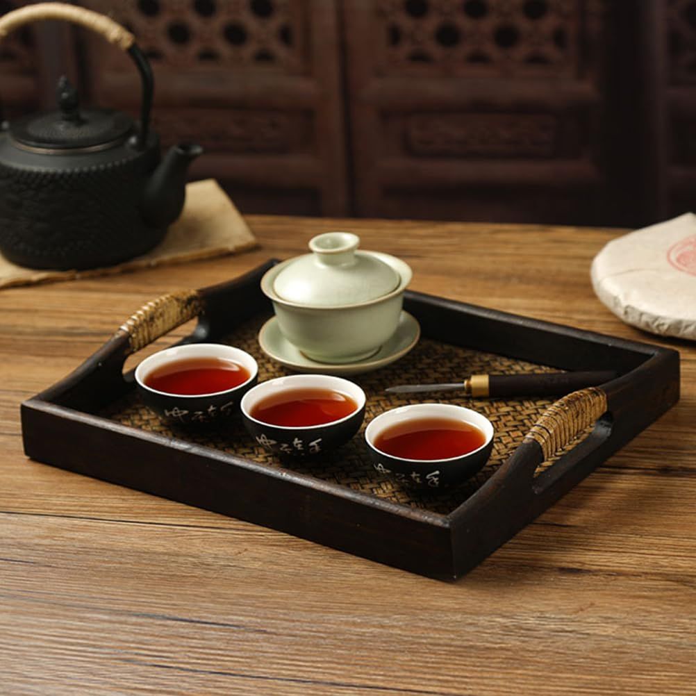 Wooden tray with handle service tray, sofa tray, food tray, dining table tray, coffee table decoration tray, spa hotel