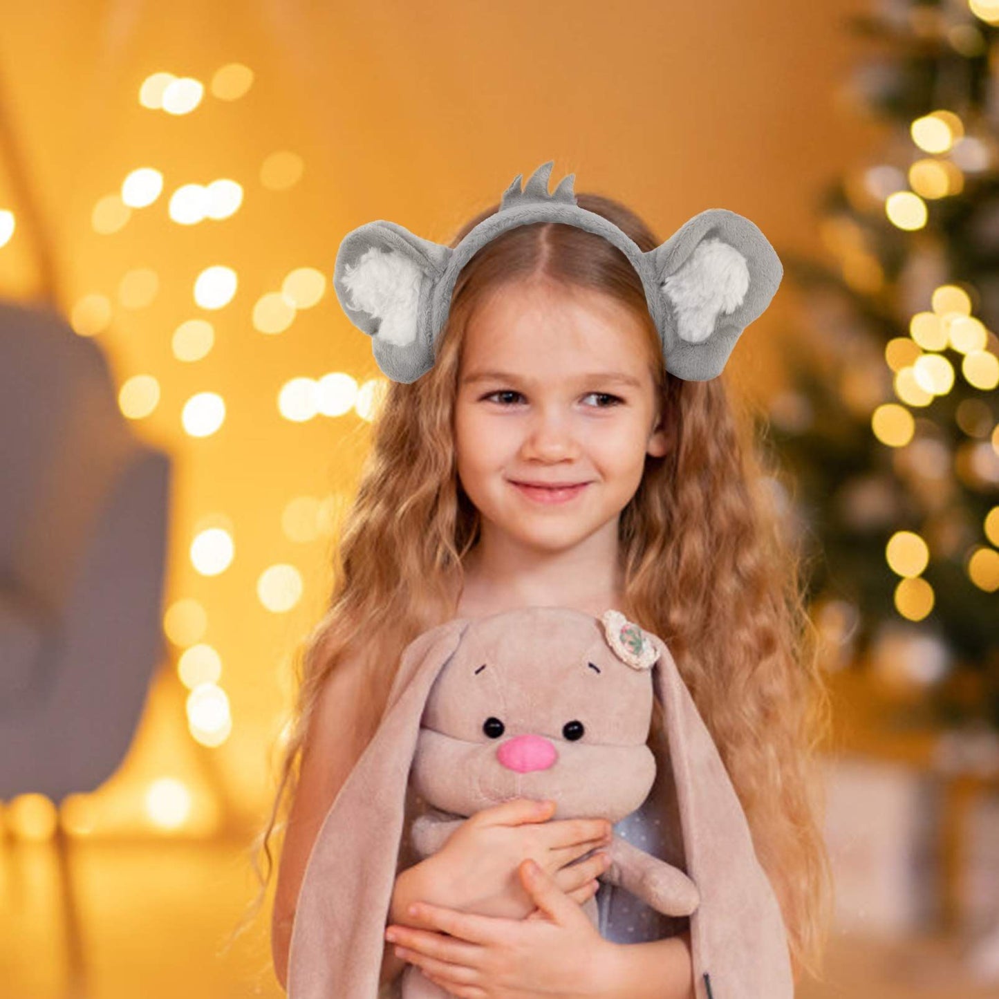Koala Bear Ears Headband Novelty Animal Headwear Kids Birthday Dress Up Accessories Wild Party Favors Supplies