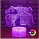 Elephant 3D Night Light for Kids 3D Lamp with 16 Colors Changing Remote Control Elephant Toys Women Baby Boys Gifts (Elephant)