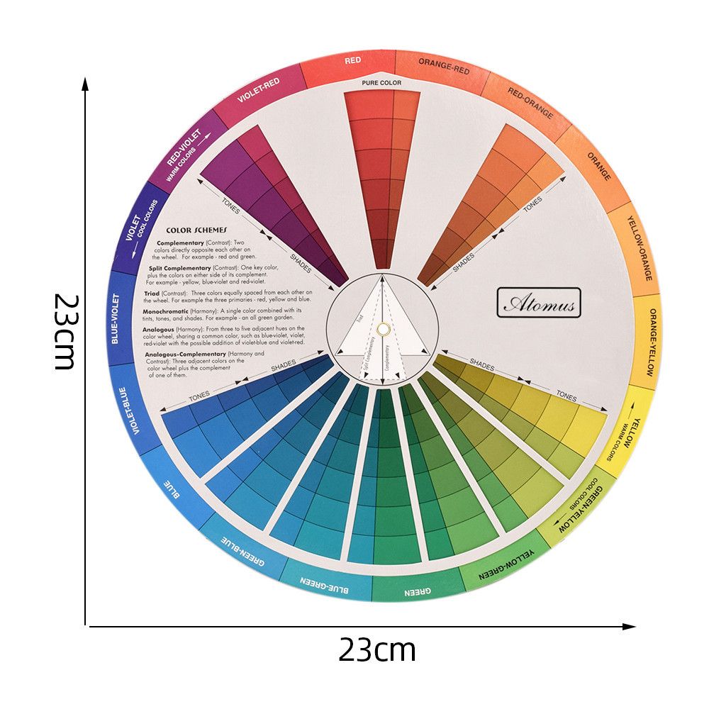 Color Wheel Paint Mixing Learning Guide Color Matching Guide Art Class Teaching Tool for Makeup Blending Board Chart