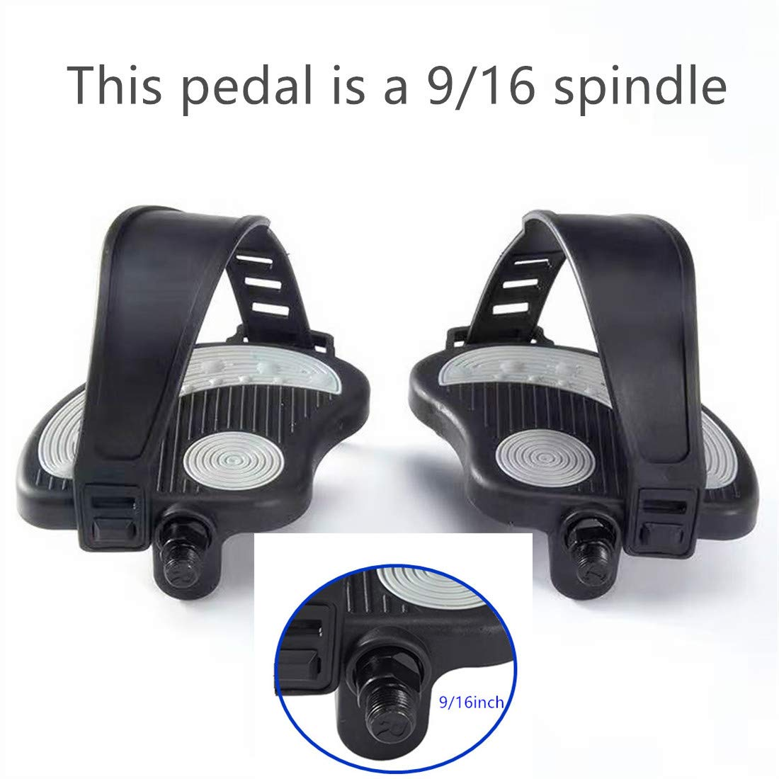 Exercise Bike Pedals with Straps Indoor Stationary Exercise Bike,
Replacement Exercise Bike Pedals with Durable PVC Straps