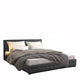 Milano Decor Eden Gas Lift Bed With Headboard Platform Storage Dark Grey Fabric - Single - Dark Grey - Mekamart Australia