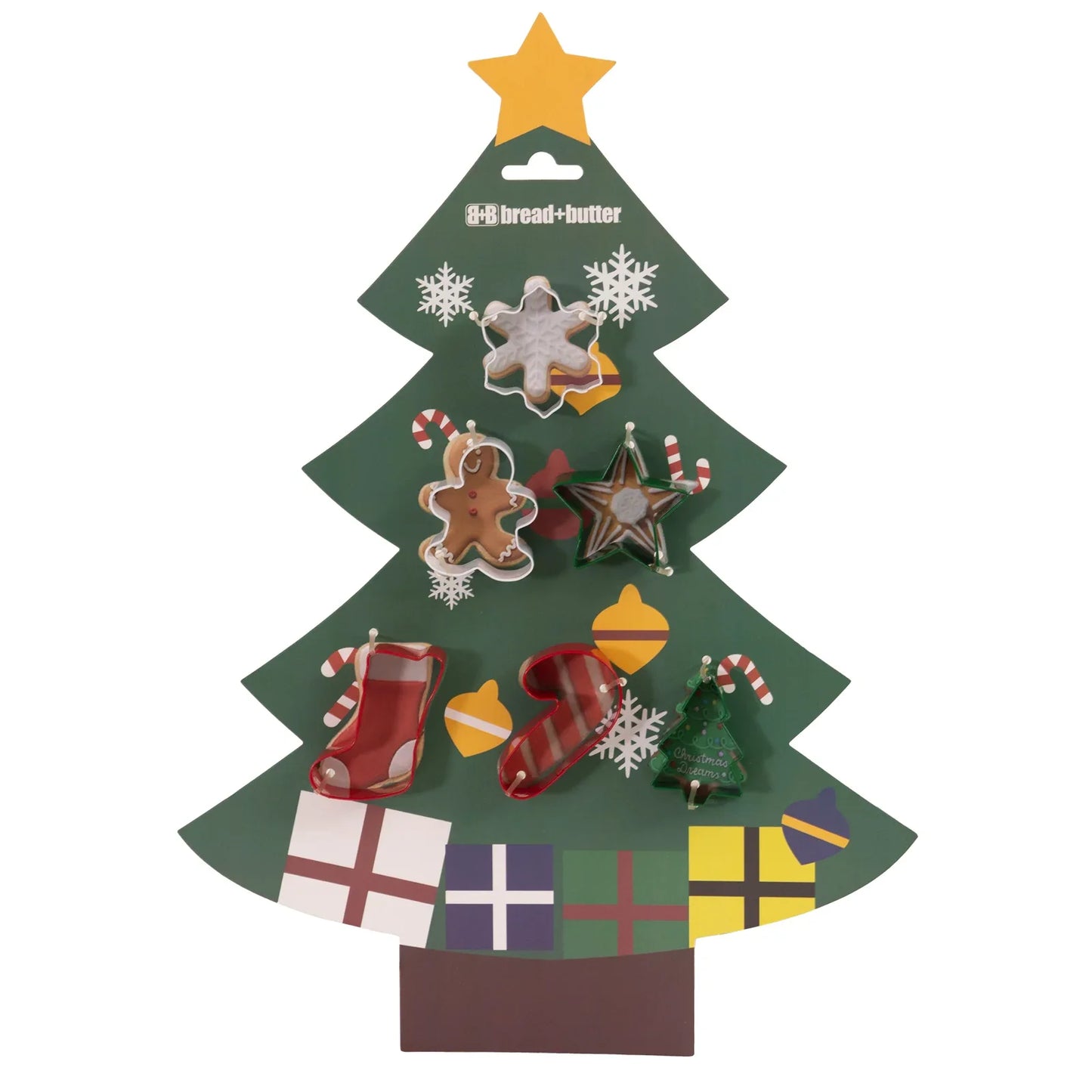 Bread and Butter Cookie Cutter Set - Tree, Sock, Gman, flake, Star, Candy - 6 Pk - Mekamart Australia