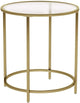 Gold Round Side Table with Golden Metal Frame Robust and Stable - Mekamart Australia