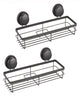 2 Pack Rectangular Corner Shower Caddy Shelf Basket Rack with Premium Vacuum Suction Cup No-Drilling for Bathroom and Kitchen - Mekamart Australia