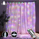 300 LEDs Window Curtain Fairy Lights 8 Modes and Remote Control for Bedroom (Multicolor, 300 x 300cm) - Mekamart Australia