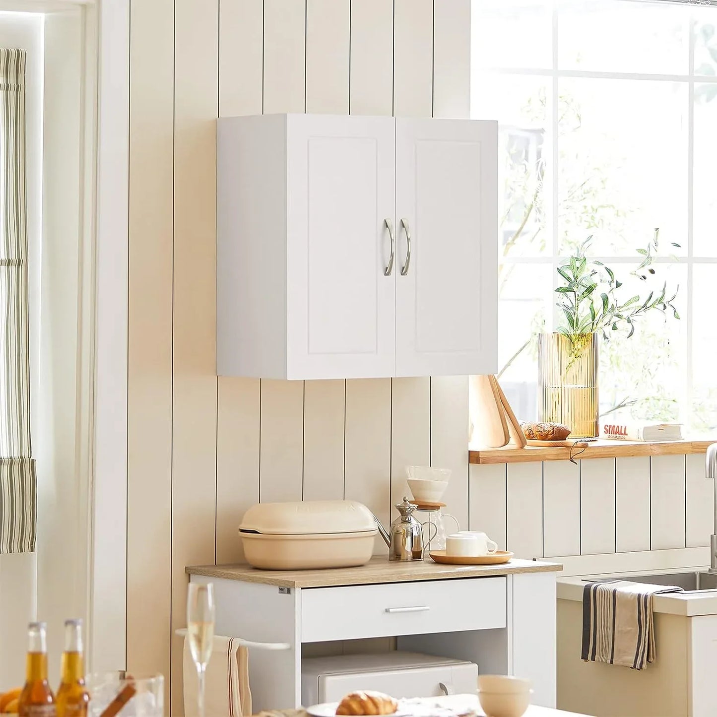Wall Cabinets Storage, White - Mekamart Australia
