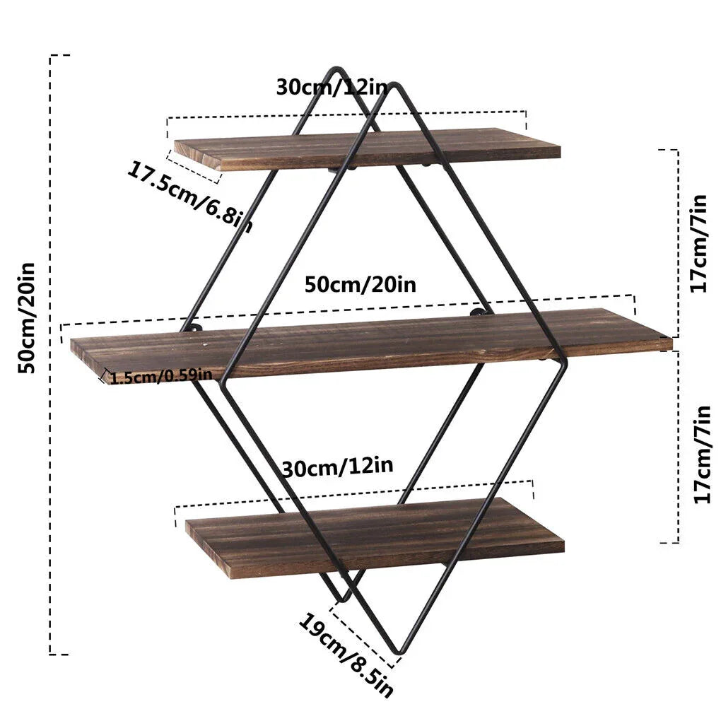 Vintage Rustic Wooden Floating Shelves - Mekamart Australia