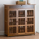 XXL 4-Tier Bamboo Shoe Rack Cabinet with Doors, Drawers - Mekamart Australia