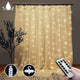 300 LEDs Window Curtain Fairy Lights 8 Modes and Remote Control for Bedroom (Warm White, 300 x 300cm) - Mekamart Australia