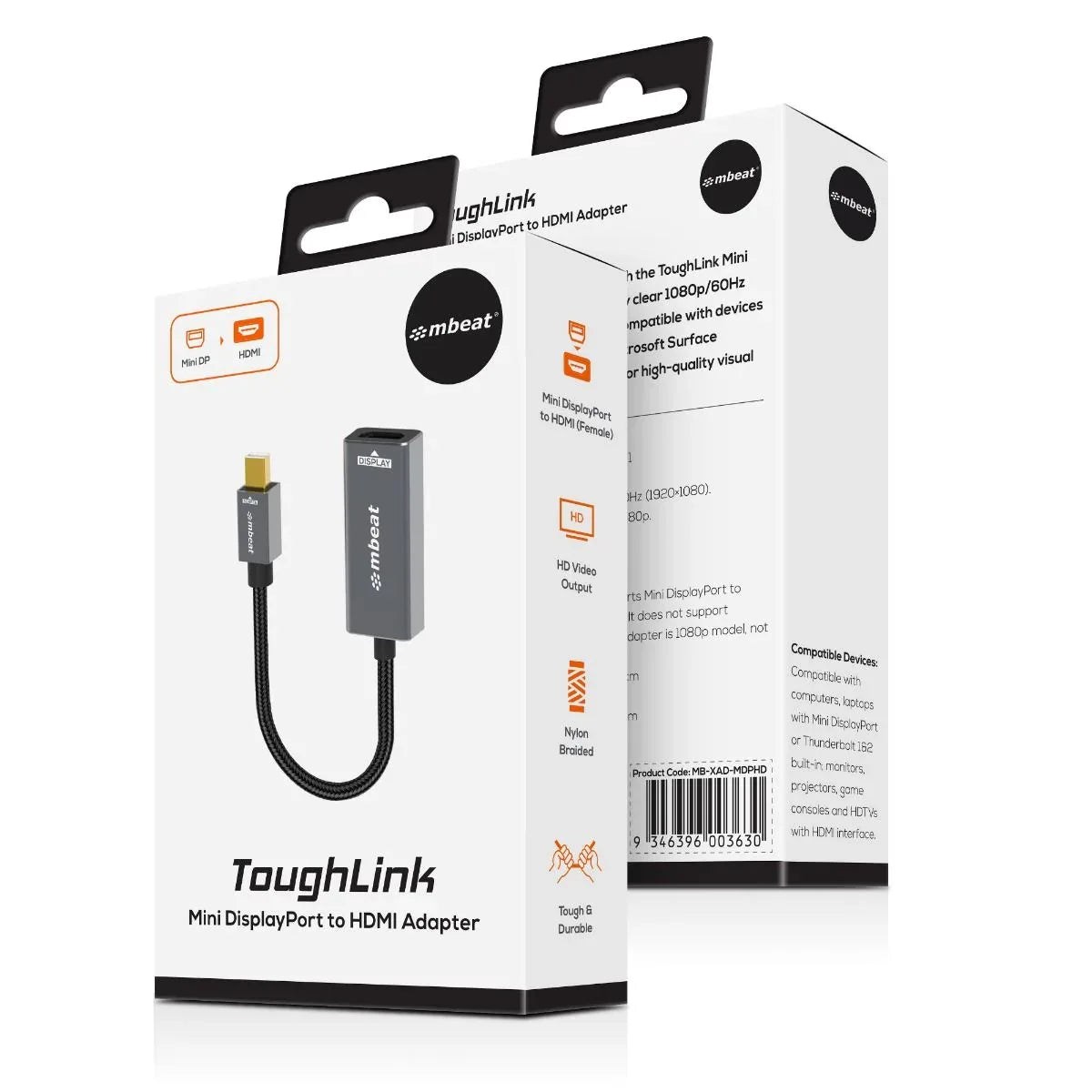 mbeat Tough Link Mini DisplayPort to HDMI Adapter - Mekamart Australia