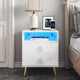 Amelia Modern LED Bedside table with USB and power socket White - Mekamart Australia