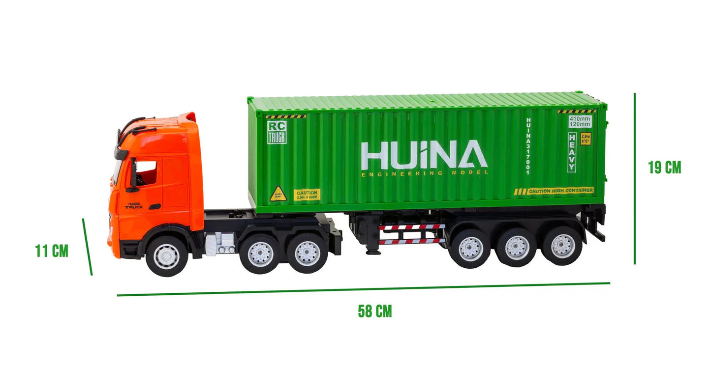 1:18 Scale 9-Channel Alloy Remote Control Container Truck with Lights & Sound for Indoor Play - Mekamart Australia