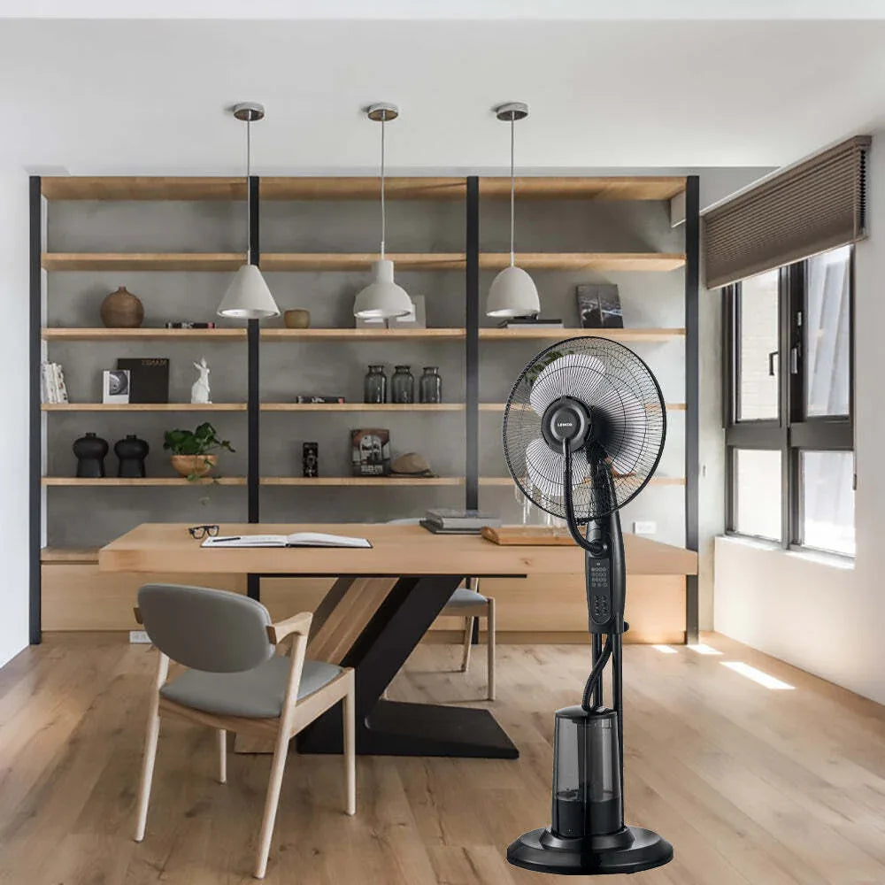 Freestanding Air Cooling Fan w/Misting Water Spray, W40cm, H1.2m + RC - Mekamart Australia