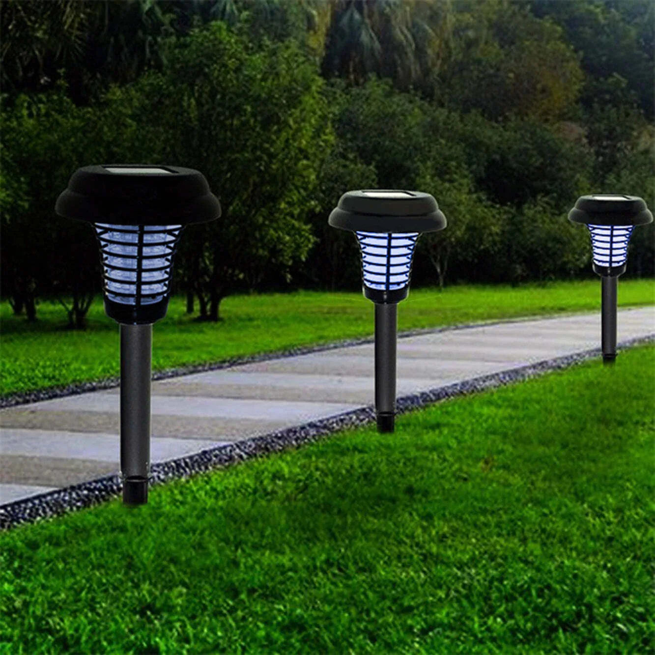 Lenoxx Wireless Solar-Powered Mosquito Killer Lamp (2-Piece, Black) - Mekamart Australia
