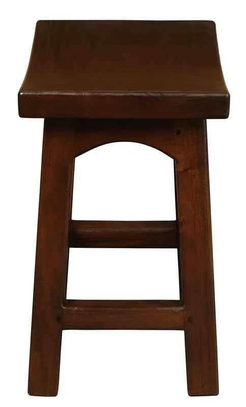 Tokyo Solid Mahogan Timber Footstool (Mahogany) - Mekamart Australia
