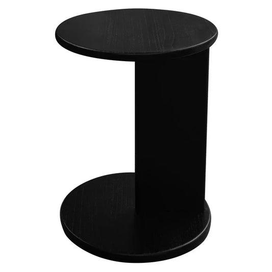 Brentwood Round Solid Timber Lamp Table (Black) - Mekamart Australia