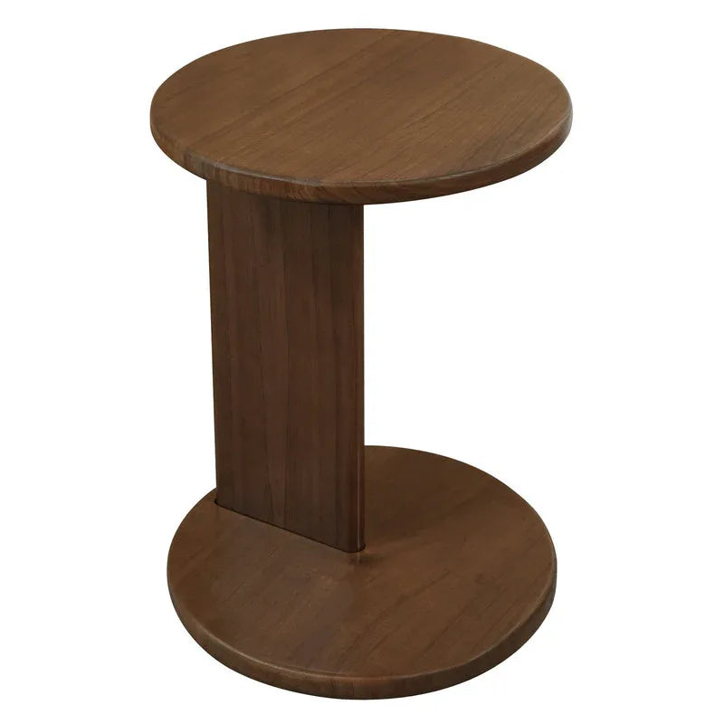 Brentwood Round Solid Timber Lamp Table (Walnut) - Mekamart Australia