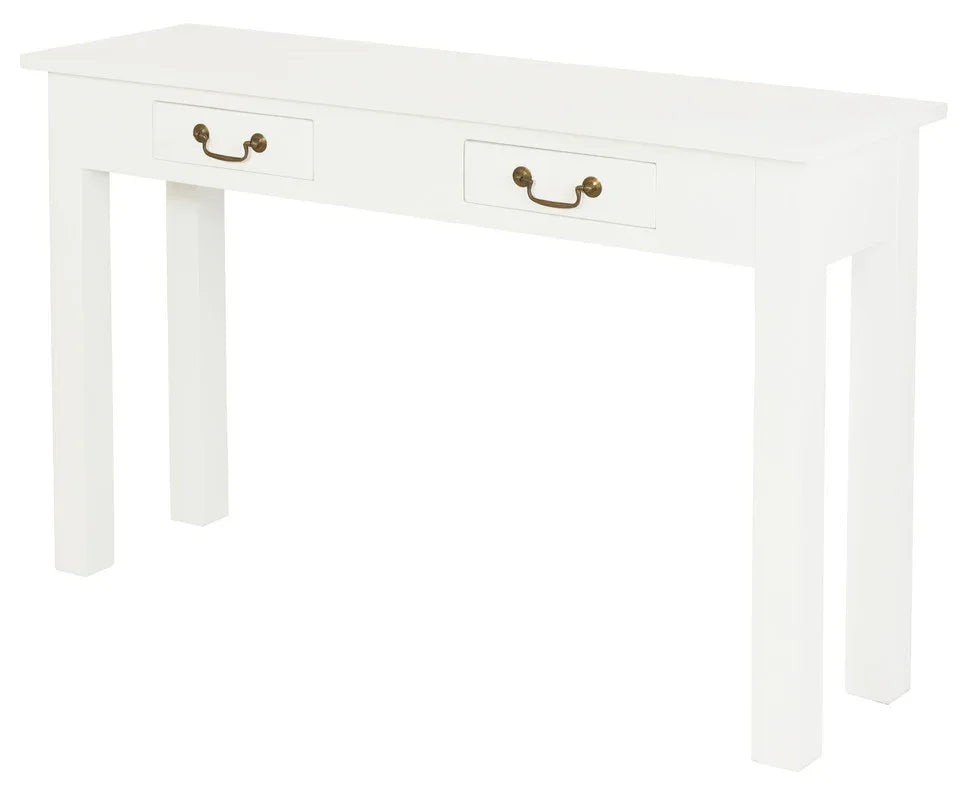 2 Drawer Straight Leg Sofa/Hall Table (White) - Mekamart Australia