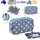2 Layer Makeup Bag w/ Mirror Travel Cosmetic Bag Organizer Brush Slots Portable - Mekamart Australia