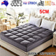 5CM Bedding Luxury Pillowtop Mattress Topper Mat Pad Antibacterial and dust mite-resistant Queen:153*203cm - Mekamart Australia