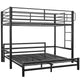 KINGSTON SLUMBER Single Loft Bed And Double Underbed, Multifunctional, Space Saving with Fixed Ladder, Matte Dark Grey - Mekamart Australia