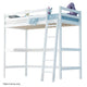 KINGSTON SLUMBER Wooden Kids Single Loft Bed Frame with Desk - White - Mekamart Australia