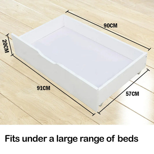 Kingston Slumber Trundle Under Bed Storage Drawers, 2 Pieces, White - Mekamart Australia