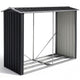 PLANTCRAFT Galvanised Steel Firewood Storage Garden Shed, Anti Corrosion Frame, Easy Assembly, Gloss Black Powder Coat Finish, Pitched Roof