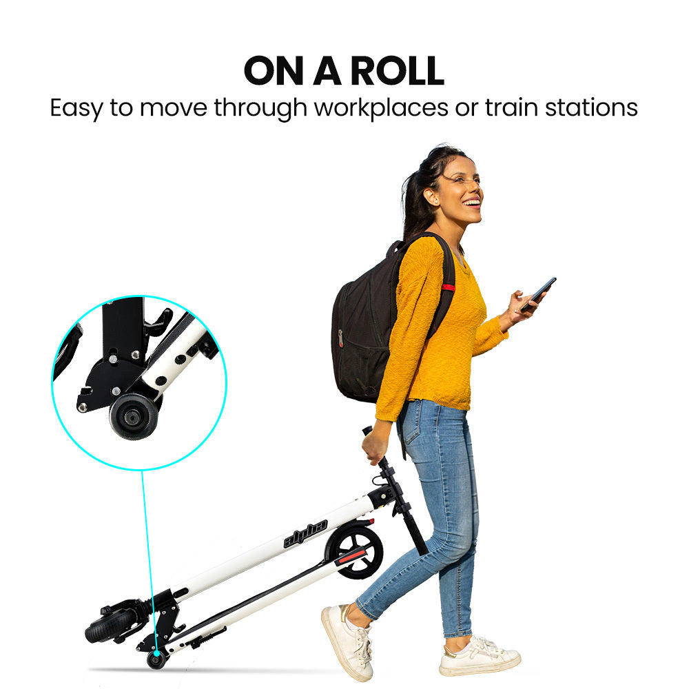 ALPHA Peak Electric Scooter, AU Compliant, 300W Power Up to 25km/h Adult Teens E-Scooter Easy Fold, White