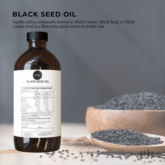 Orku 500ml Pure Black Seed Oil Cold Pressed 100% Ethiopian Nigella Sativa Cumin