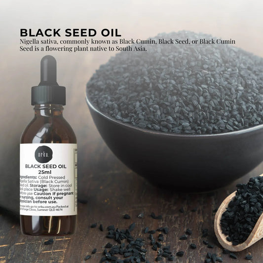 Orku 25ml Pure Black Seed Oil Cold Pressed 100% Ethiopian Nigella Sativa Cumin