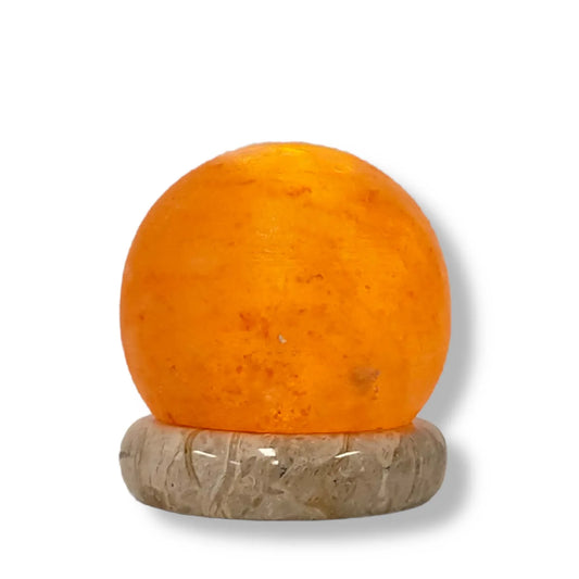USB Himalayan Salt Lamp - Ball Sphere Carved Shape Pink Crystal Rock LED Light - Mekamart Australia