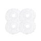 4x Kitchee Microfibre Mop Head Replacement for Kitchee Spin Mop - White Round