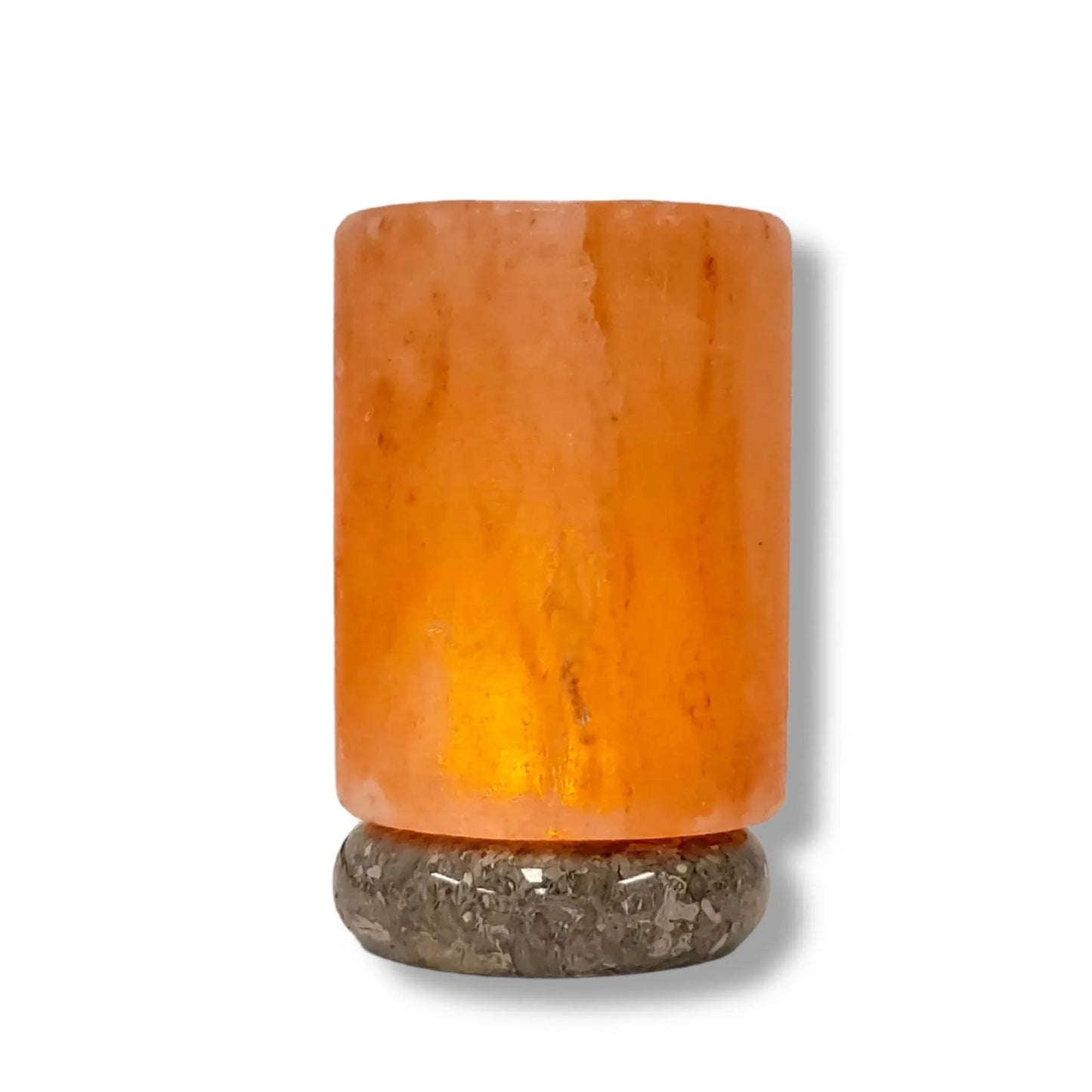 USB Colour Changing Salt Himalayan Lamp - Cylinder Shape Pink Rock LED Light - Mekamart Australia