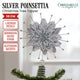 Christabelle Christmas Tree Topper Poinsettia Decoration Ornament Silver Petals - Mekamart Australia