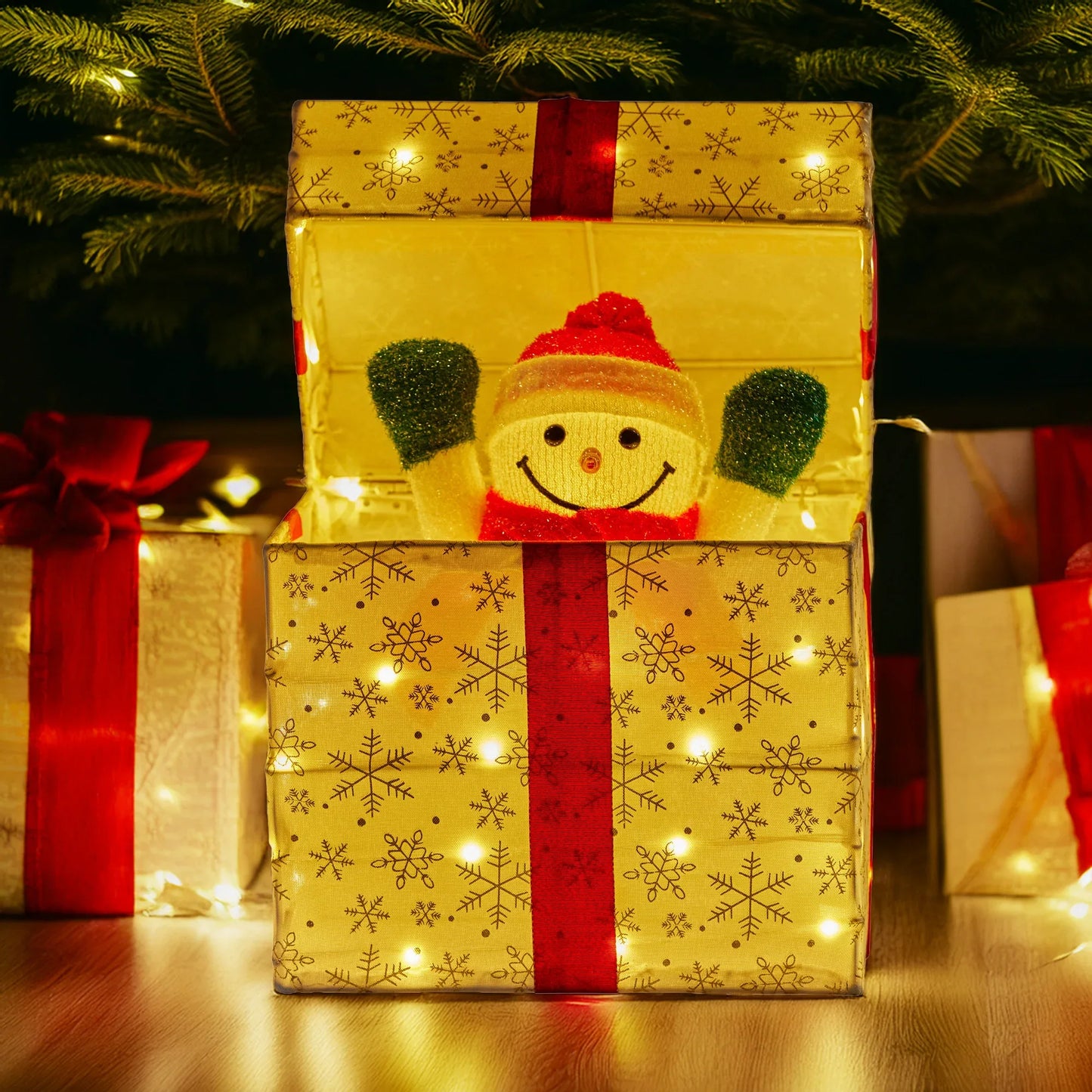 Christabelle Animated Snowman Gift Box Led Christmas Tree Decoration Ornaments - Mekamart Australia