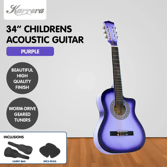 Karrera Childrens Acoustic Guitar Kids - Purple - Mekamart Australia