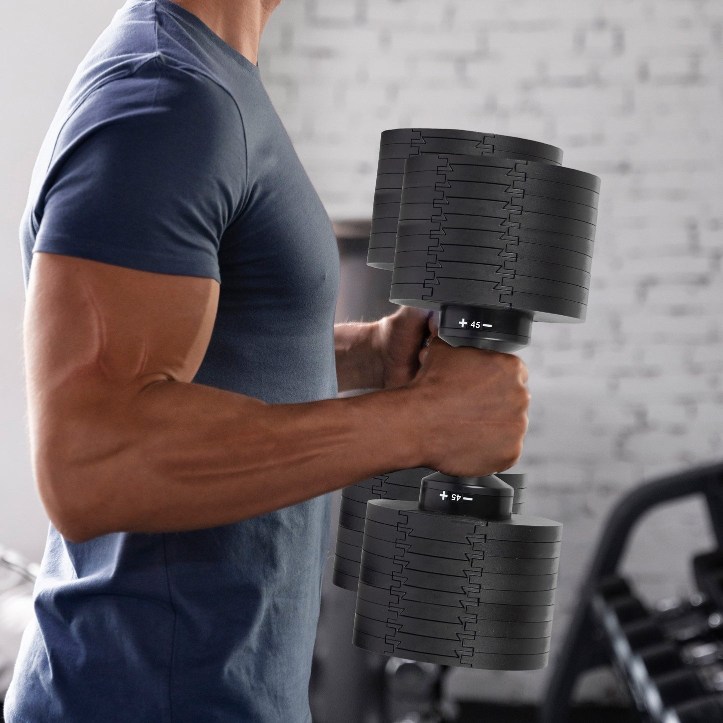Powertrain Eon 45kg Adjustable Dumbbell Home Gym 9 Strength Training Safety Lock System For Building & Fitness Workouts