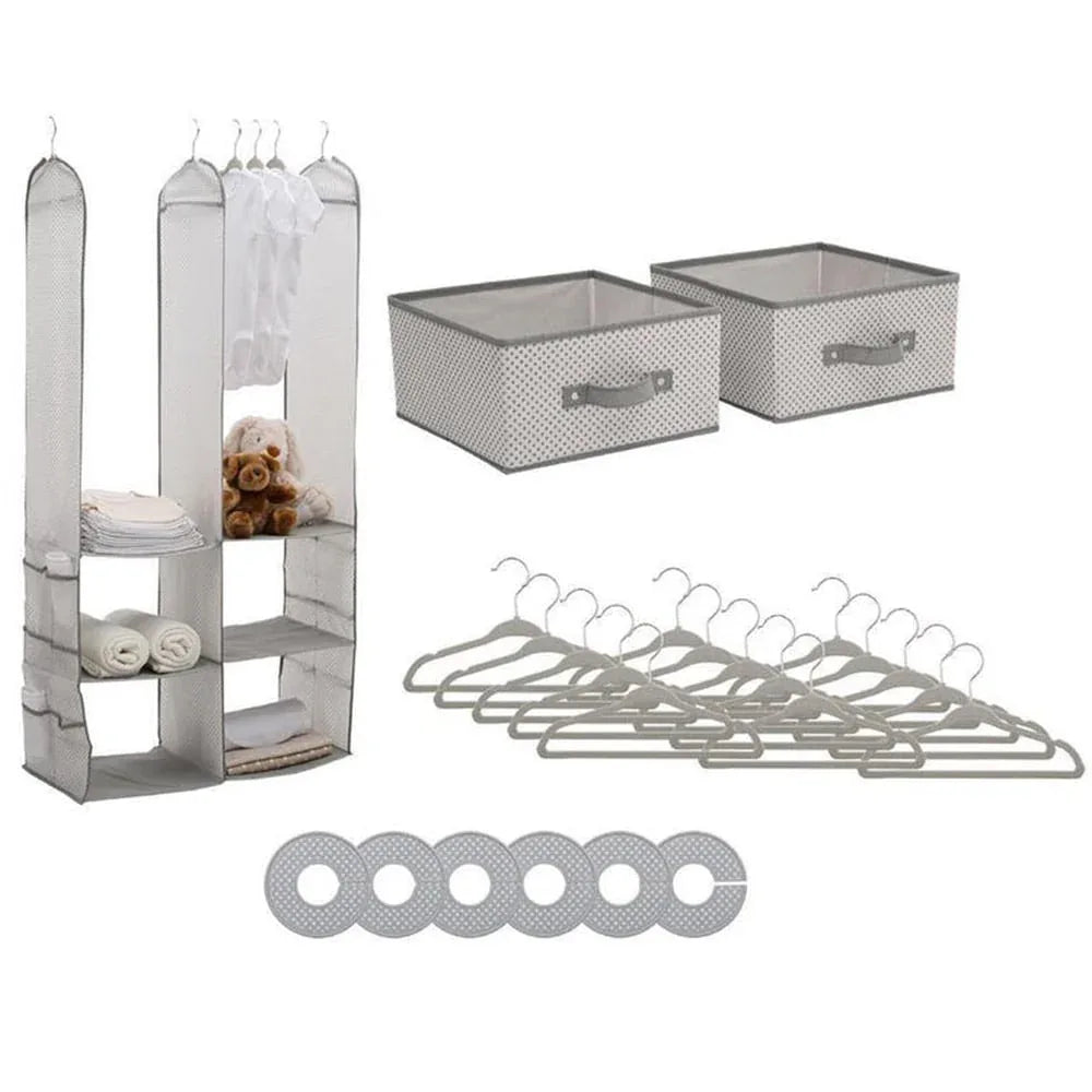 Delta Children 24 Piece Nursery Storage Set - Cool Grey Cool Grey - Mekamart Australia