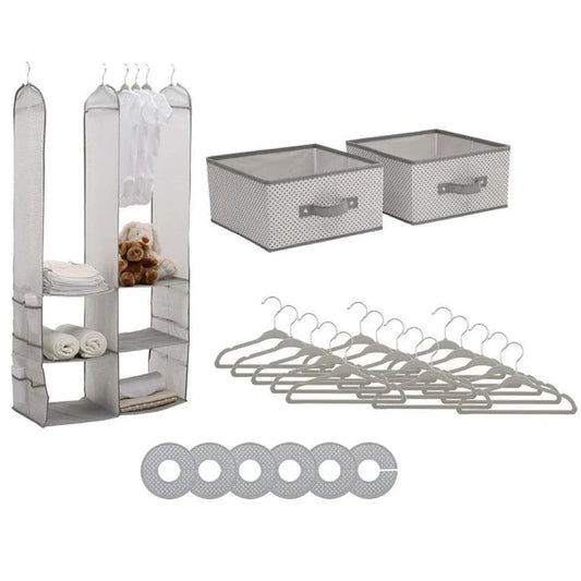 Delta Children 24 Piece Nursery Storage Set - Cool Grey Cool Grey - Mekamart Australia