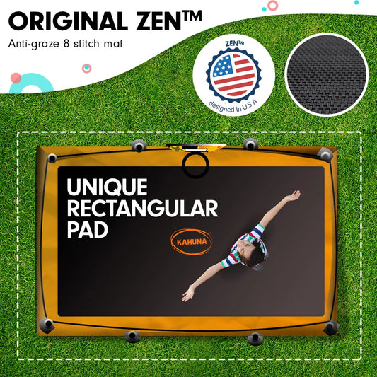 Kahuna 6 ft x 9 ft Rectangular Outdoor Trampoline - Orange - Mekamart Australia